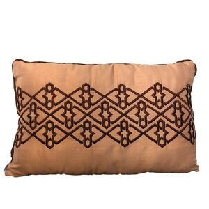 Madison Park Brown Dartmouth Pillow Embroidered Geometric Design Cozy Decor